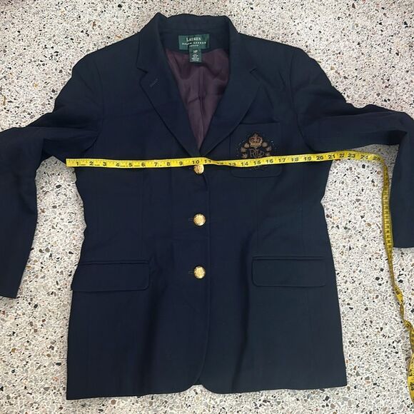 Ralph Lauren crest wool navy blazer gold button 14P lined - Picture 6 of 9